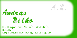 andras milko business card